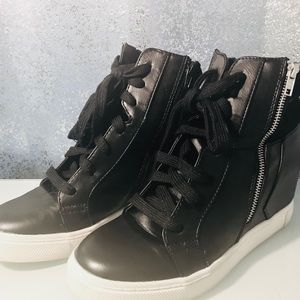 Black high heel boots